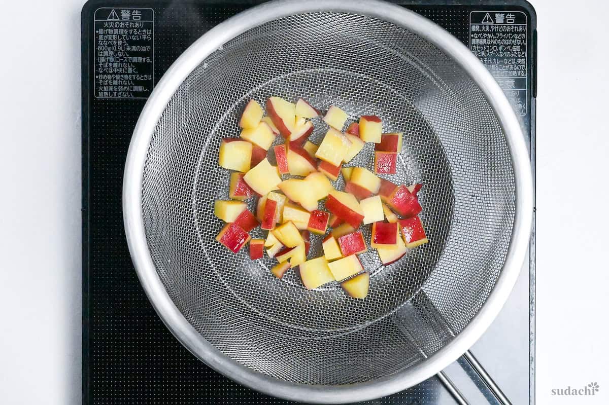 drained sweet potato cubes