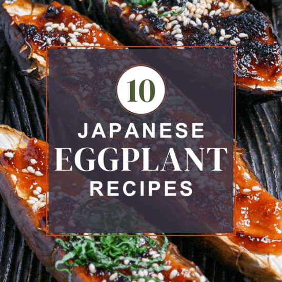 Thumbnail for 10 Japanese eggplant recipes with nasu dengaku (miso glazed eggplant) in the background