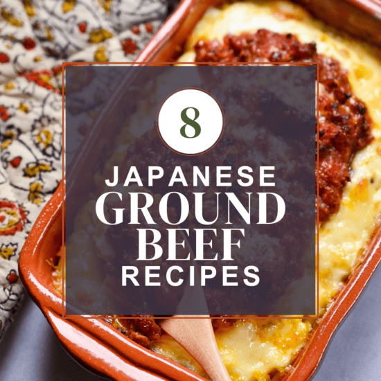 Japanese recipes that use ground beef thumbnail with milano meat doria in the background