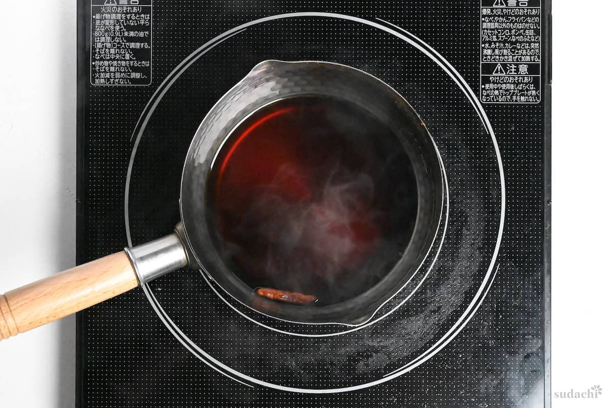 nanban sauce in a pot on the stove top