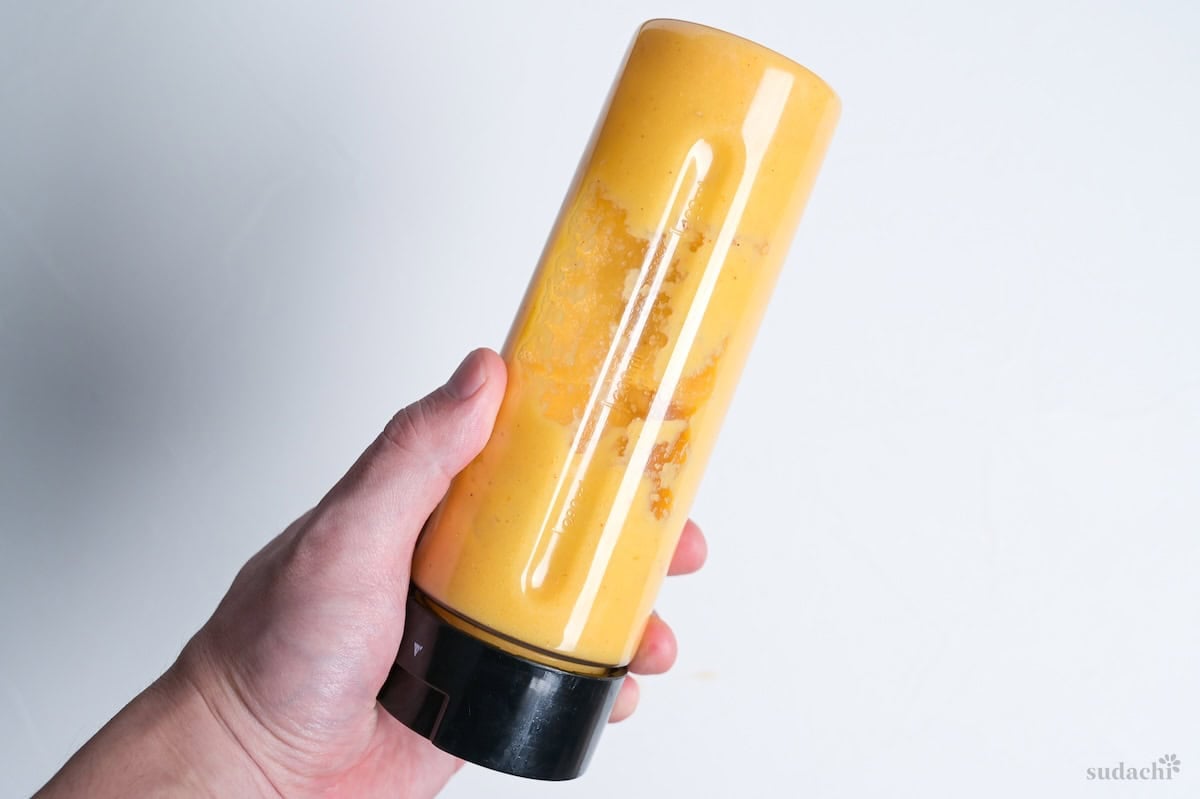 blitzed apple, pineapple, onion and carrots in a mini blender