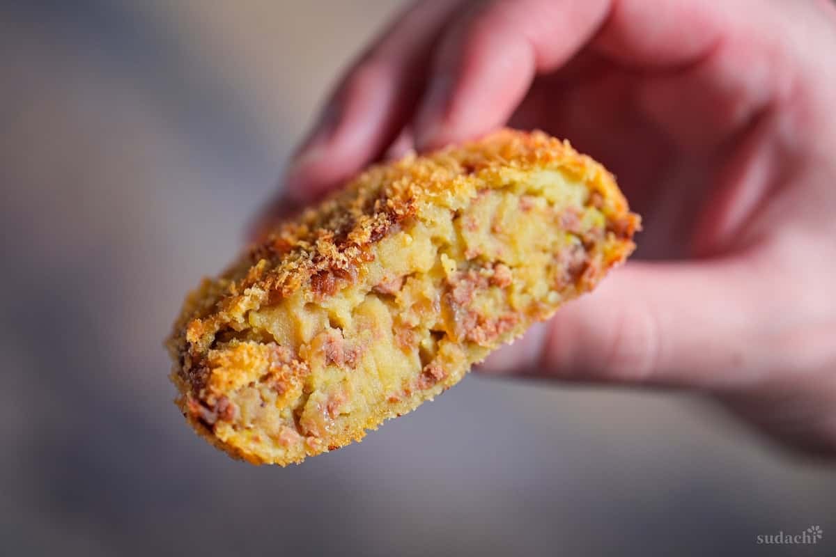 Inside Japanese meat and potato korokke
