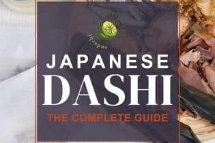 The Complete Dashi Guide thumbnail with dashi ingredients, dashi packets and extracted dashi in a jar