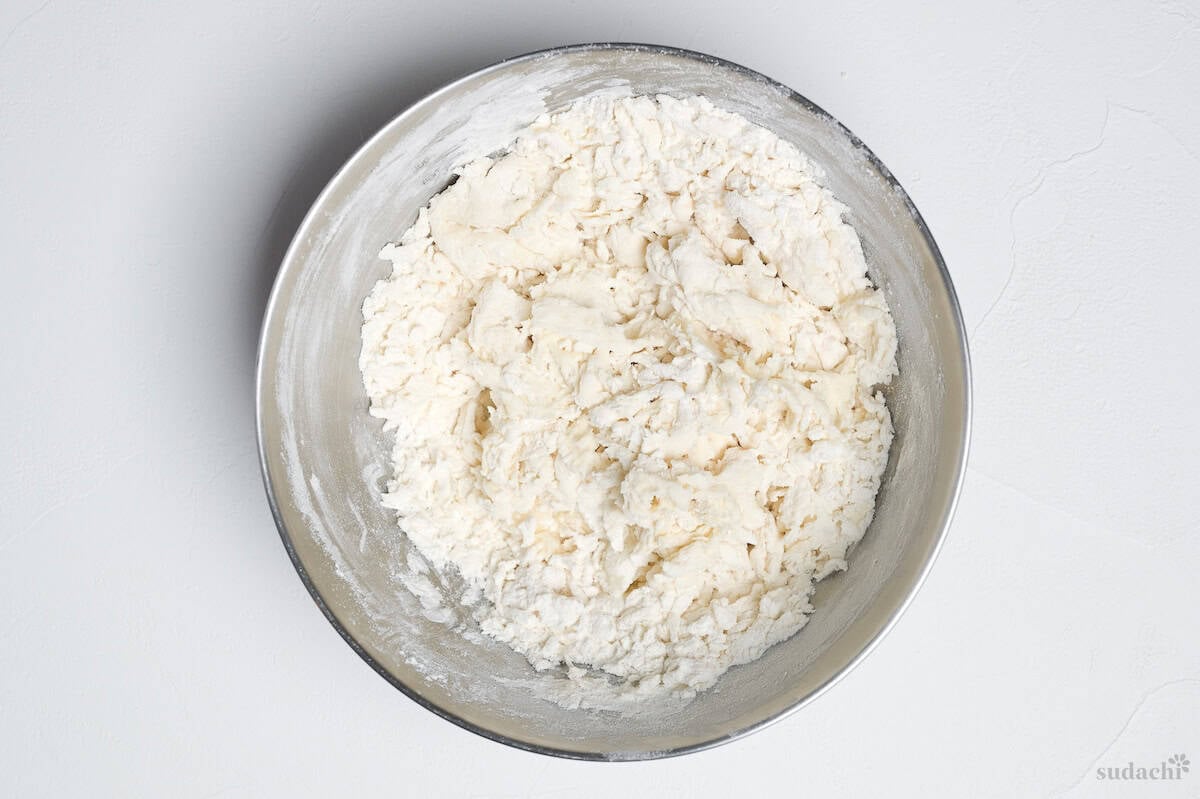 shaggy dough to make gyoza wrappers