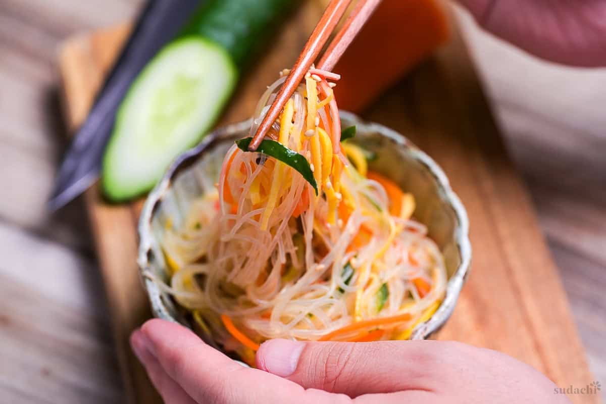 Harusame Salad (Japanese-Style Glass Noodle Salad) | Sudachi