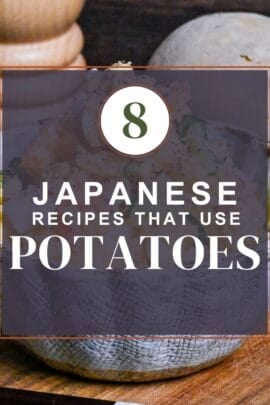 Japanese recipes that use potatoes thumbnail with potato salad in the background