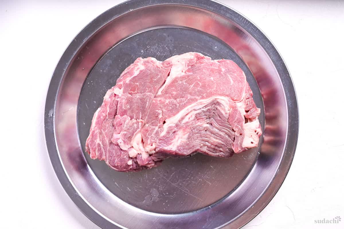 washed beef steak after marinating