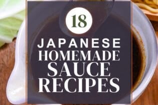 Japanese homemade sauce recipe roundup thumbnail with yakisoba sauce in the background