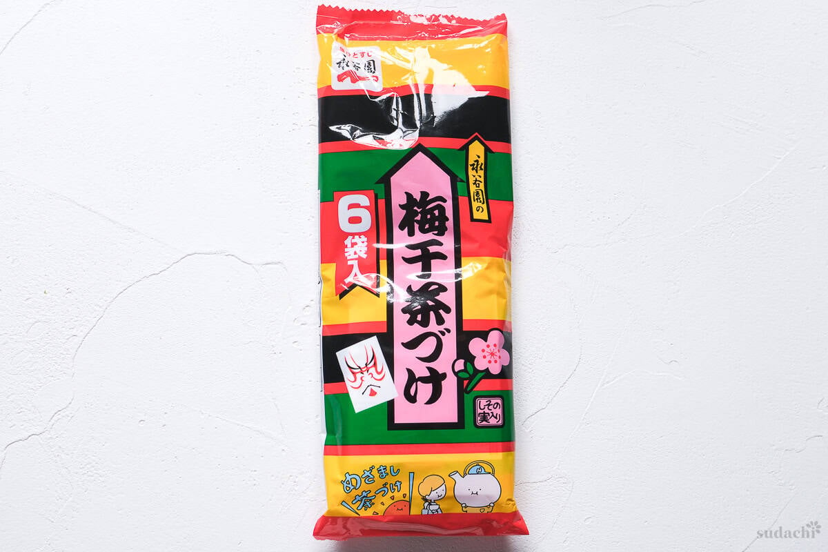 Nagatanien instant ochazuke with umeboshi (dried pickled plums) packaging