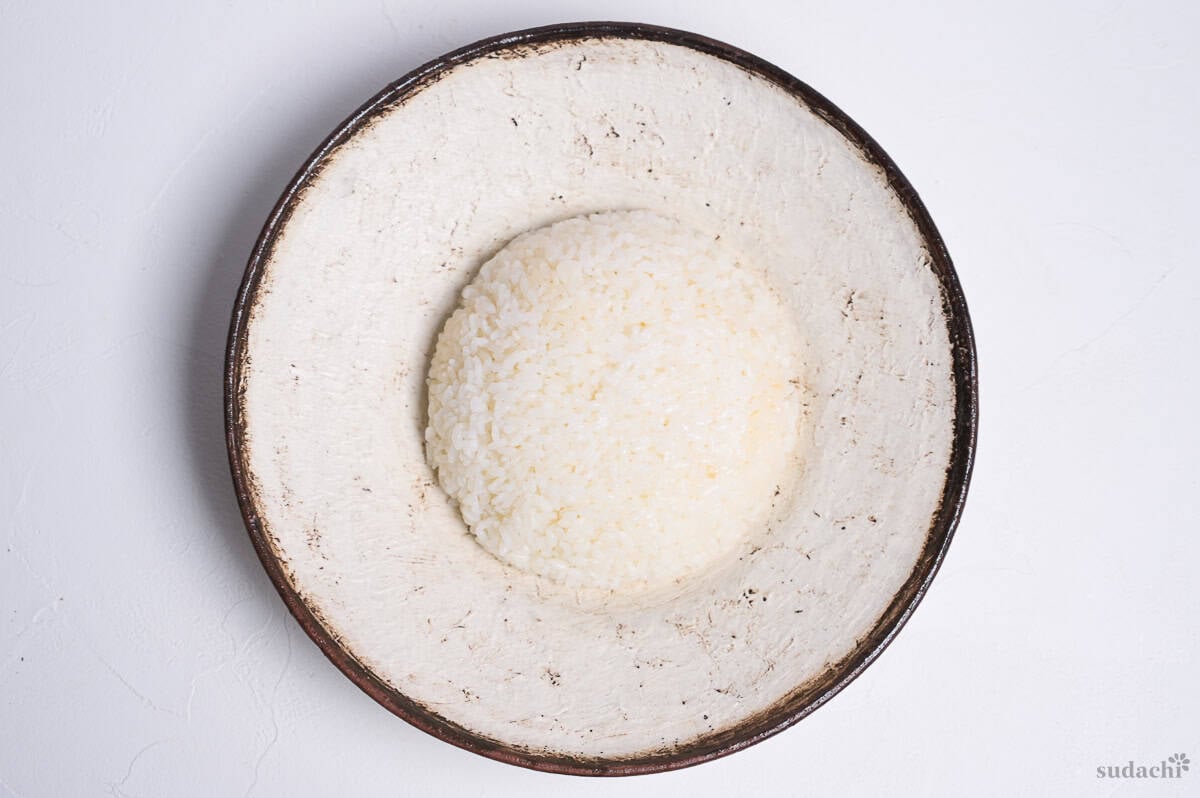 a dome of rice on a plate