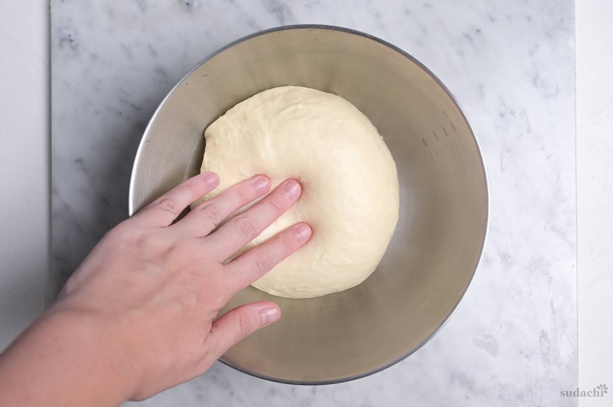 degassing dough after first rise