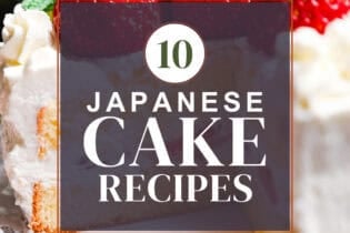 Japanese cakes roundup thumbnail with strawberry shortcake in the background